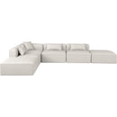 Meridian Cube Cream Vegan Leather Modular Sectional IMAGE 3
