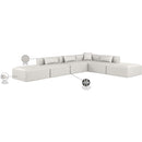 Meridian Cube Cream Vegan Leather Modular Sectional IMAGE 9