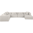 Meridian Cube Cream Vegan Leather Modular Sectional IMAGE 3