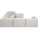 Meridian Cube Cream Vegan Leather Modular Sectional IMAGE 4