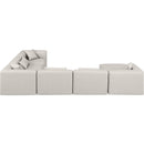 Meridian Cube Cream Vegan Leather Modular Sectional IMAGE 5