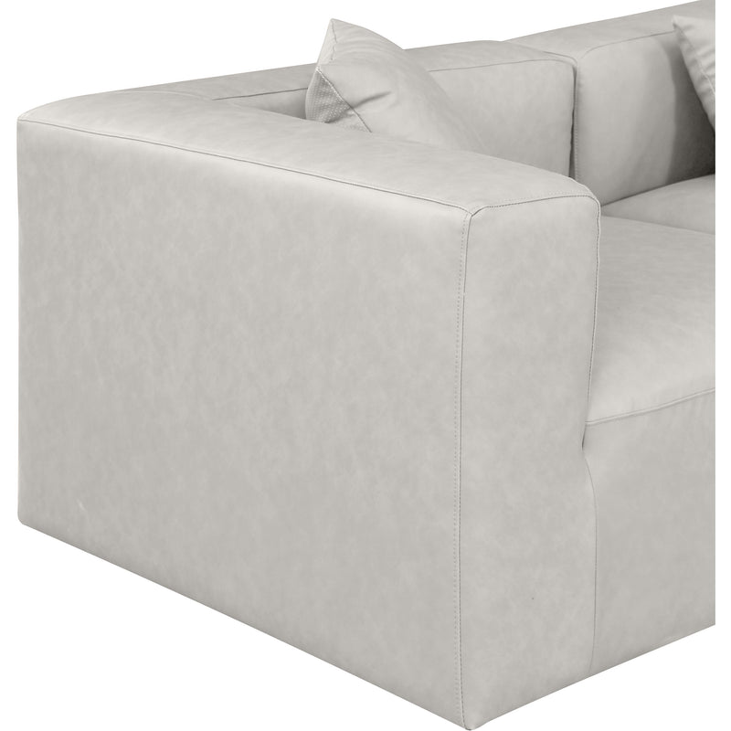 Meridian Cube Cream Vegan Leather Modular Sectional IMAGE 6