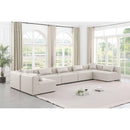 Meridian Cube Cream Vegan Leather Modular Sectional IMAGE 2