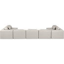 Meridian Cube Cream Vegan Leather Modular Sectional IMAGE 3