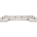 Meridian Cube Cream Vegan Leather Modular Sectional IMAGE 4