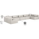 Meridian Cube Cream Vegan Leather Modular Sectional IMAGE 9