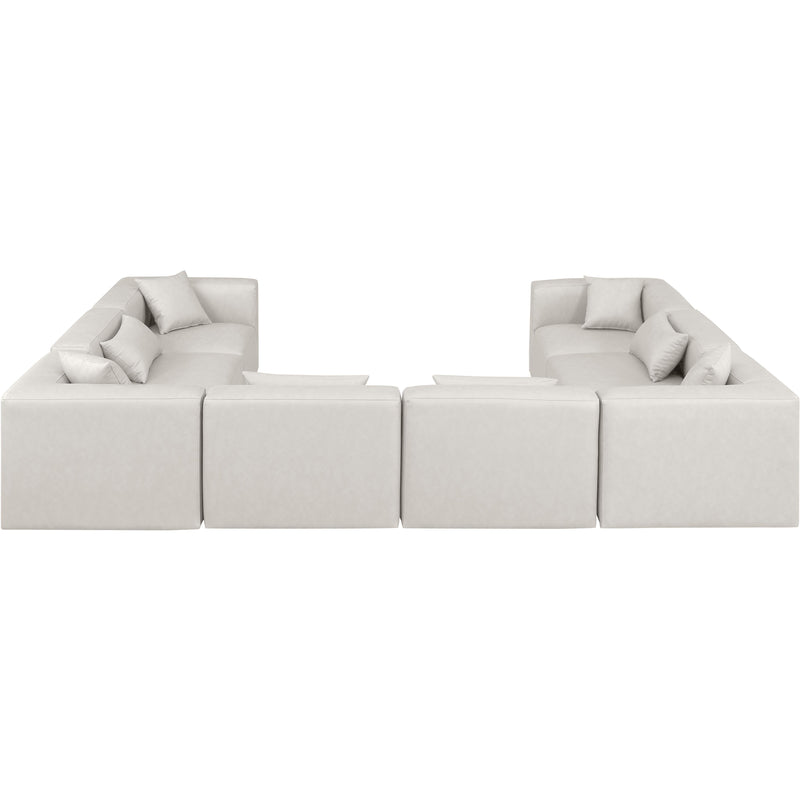 Meridian Cube Cream Vegan Leather Modular Sectional IMAGE 3