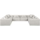 Meridian Cube Cream Vegan Leather Modular Sectional IMAGE 4