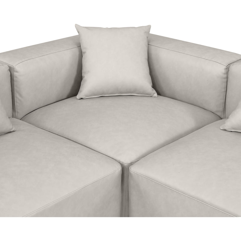 Meridian Cube Cream Vegan Leather Modular Sectional IMAGE 7