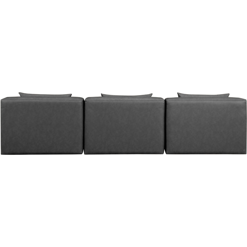 Meridian Cube Charcoal Grey Vegan Leather Modular Sofa IMAGE 3