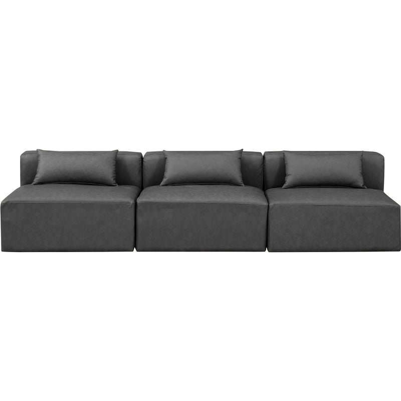 Meridian Cube Charcoal Grey Vegan Leather Modular Sofa IMAGE 4