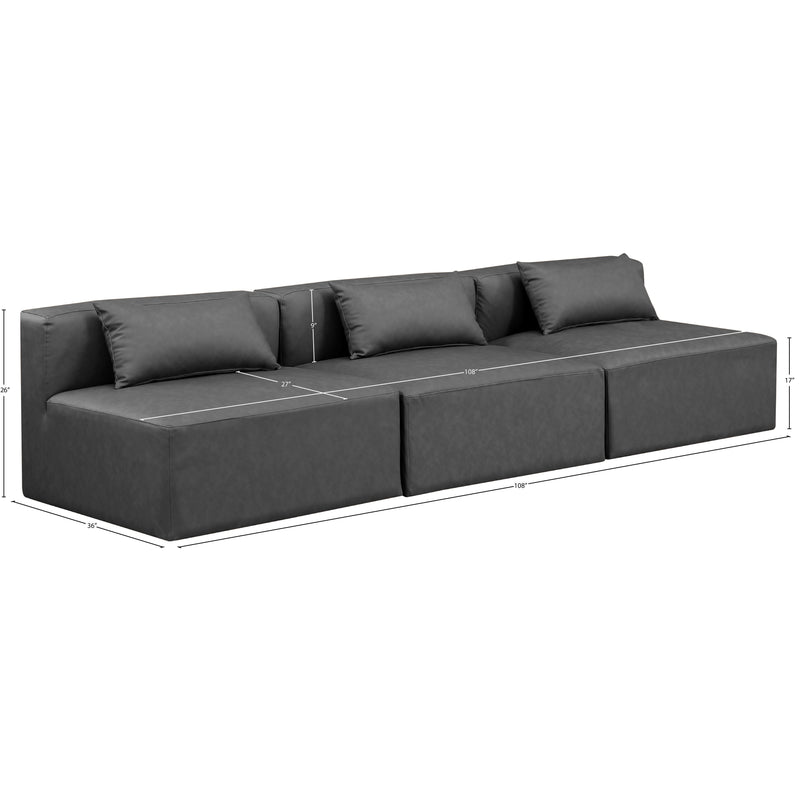Meridian Cube Charcoal Grey Vegan Leather Modular Sofa IMAGE 8