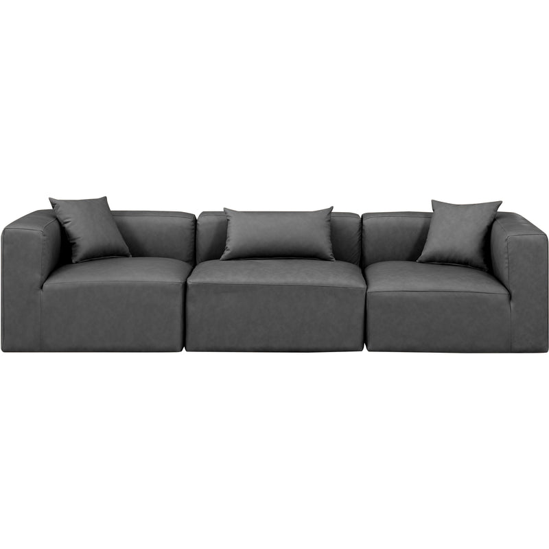 Meridian Cube Charcoal Grey Vegan Leather Modular Sofa IMAGE 4