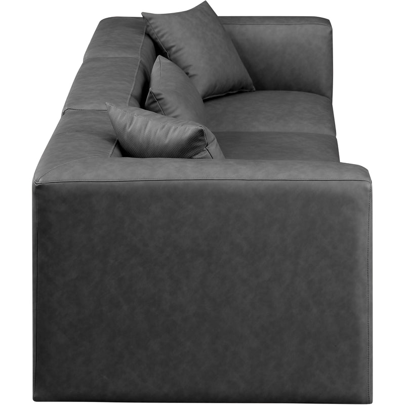 Meridian Cube Charcoal Grey Vegan Leather Modular Sofa IMAGE 5