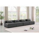 Meridian Cube Charcoal Grey Vegan Leather Modular Sofa IMAGE 2