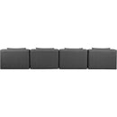 Meridian Cube Charcoal Grey Vegan Leather Modular Sofa IMAGE 3