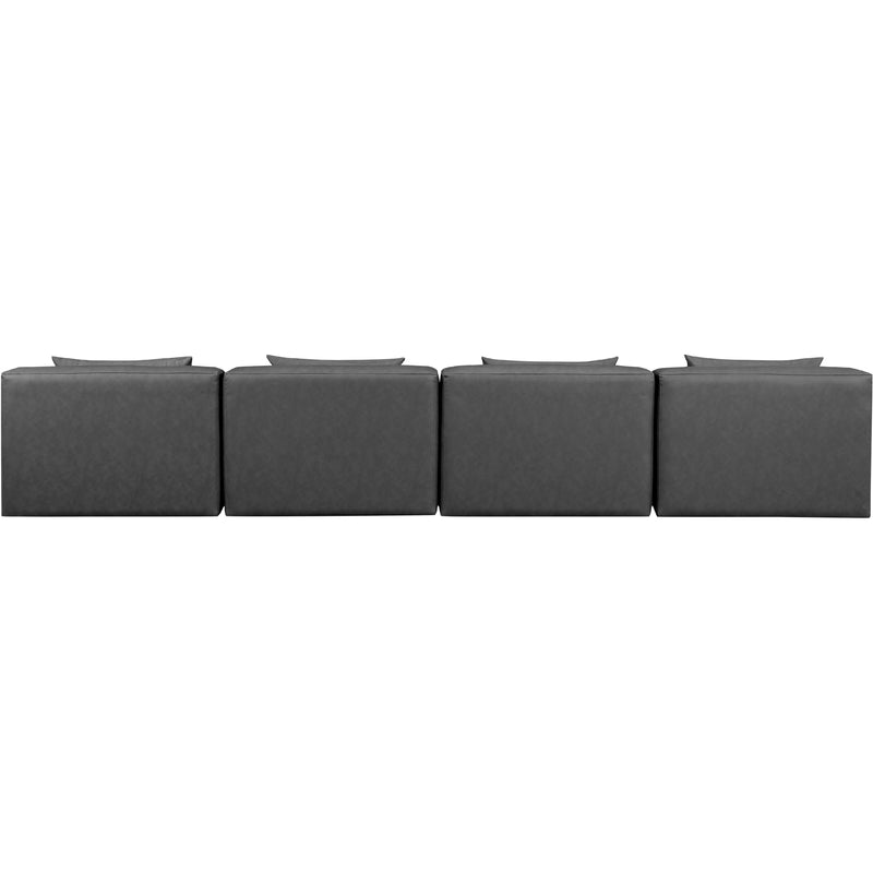 Meridian Cube Charcoal Grey Vegan Leather Modular Sofa IMAGE 3