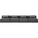 Meridian Cube Charcoal Grey Vegan Leather Modular Sofa IMAGE 4