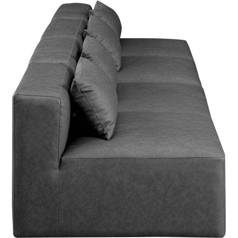 Meridian Cube Charcoal Grey Vegan Leather Modular Sofa IMAGE 5