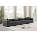 Meridian Cube Charcoal Grey Vegan Leather Modular Sofa IMAGE 2