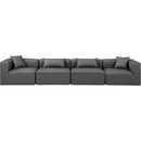 Meridian Cube Charcoal Grey Vegan Leather Modular Sofa IMAGE 4