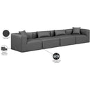 Meridian Cube Charcoal Grey Vegan Leather Modular Sofa IMAGE 8