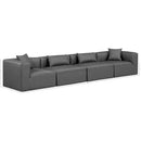 Meridian Cube Charcoal Grey Vegan Leather Modular Sofa IMAGE 9