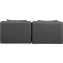 Meridian Cube Charcoal Grey Vegan Leather Modular Sofa IMAGE 3