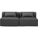 Meridian Cube Charcoal Grey Vegan Leather Modular Sofa IMAGE 4