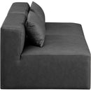 Meridian Cube Charcoal Grey Vegan Leather Modular Sofa IMAGE 5