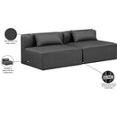 Meridian Cube Charcoal Grey Vegan Leather Modular Sofa IMAGE 8