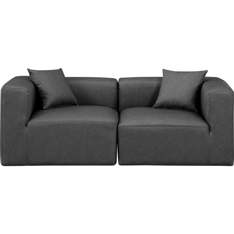 Meridian Cube Charcoal Grey Vegan Leather Modular Sofa IMAGE 4