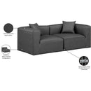 Meridian Cube Charcoal Grey Vegan Leather Modular Sofa IMAGE 8