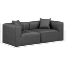 Meridian Cube Charcoal Grey Vegan Leather Modular Sofa IMAGE 9
