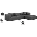 Meridian Cube Charcoal Grey Vegan Leather Modular Sectional IMAGE 10