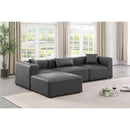 Meridian Cube Charcoal Grey Vegan Leather Modular Sectional IMAGE 2