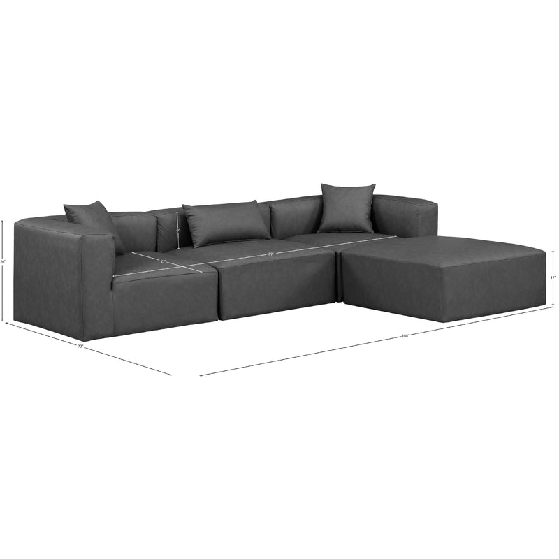 Meridian Cube Charcoal Grey Vegan Leather Modular Sectional IMAGE 9