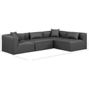Meridian Cube Charcoal Grey Vegan Leather Modular Sectional IMAGE 10