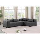 Meridian Cube Charcoal Grey Vegan Leather Modular Sectional IMAGE 2