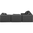 Meridian Cube Charcoal Grey Vegan Leather Modular Sectional IMAGE 3