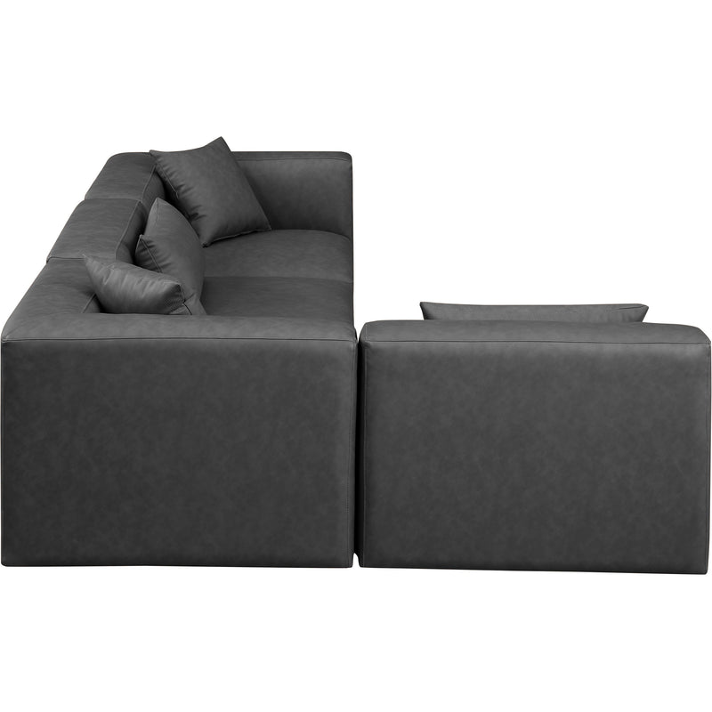 Meridian Cube Charcoal Grey Vegan Leather Modular Sectional IMAGE 5