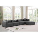 Meridian Cube Charcoal Grey Vegan Leather Modular Sectional IMAGE 2