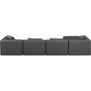 Meridian Cube Charcoal Grey Vegan Leather Modular Sectional IMAGE 3