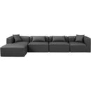 Meridian Cube Charcoal Grey Vegan Leather Modular Sectional IMAGE 4