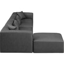 Meridian Cube Charcoal Grey Vegan Leather Modular Sectional IMAGE 5