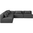 Meridian Cube Charcoal Grey Vegan Leather Modular Sectional IMAGE 4