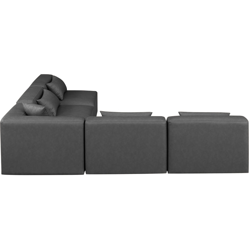 Meridian Cube Charcoal Grey Vegan Leather Modular Sectional IMAGE 5
