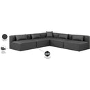 Meridian Cube Charcoal Grey Vegan Leather Modular Sectional IMAGE 8