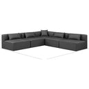 Meridian Cube Charcoal Grey Vegan Leather Modular Sectional IMAGE 9