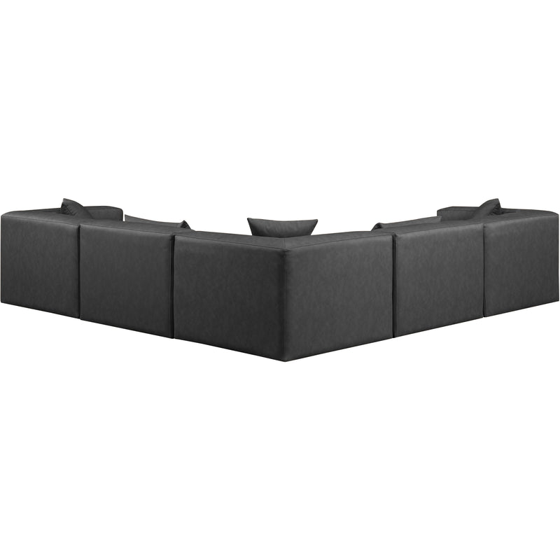 Meridian Cube Charcoal Grey Vegan Leather Modular Sectional IMAGE 3